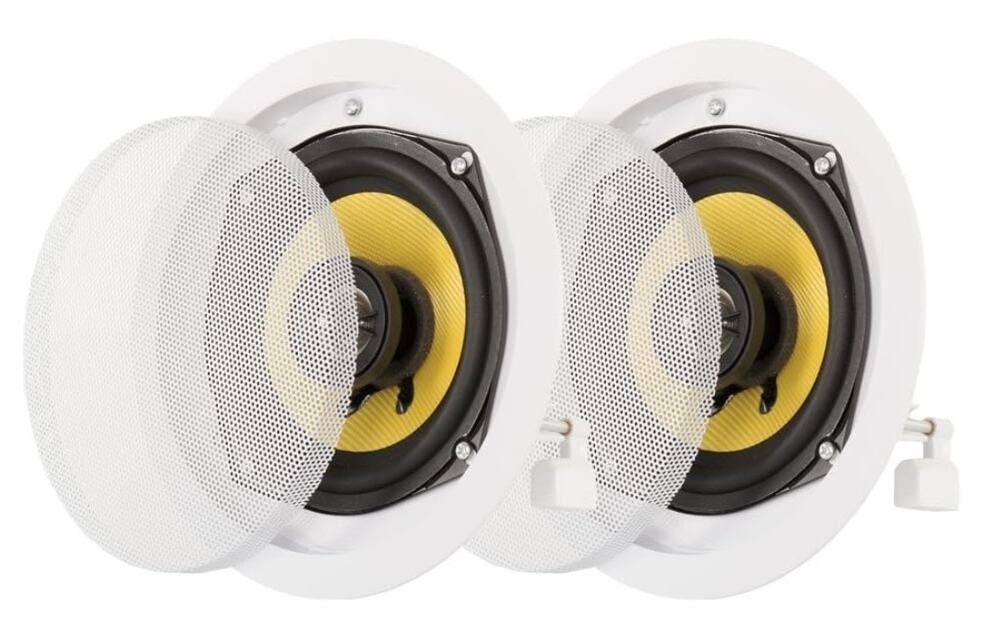 2 Pack Acoustic Audio HD-5 In-Ceiling Speakers Home Theater – 250W, White